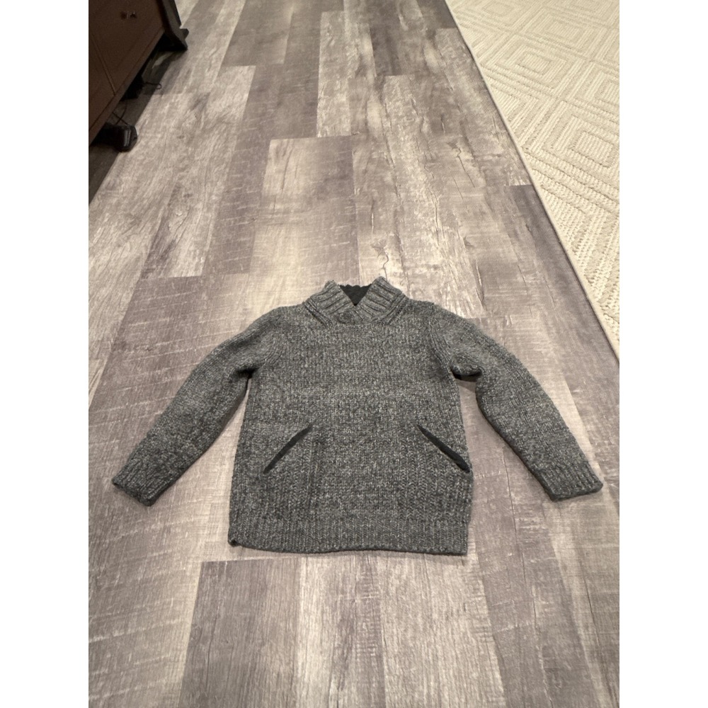 Zella Girl Gray Shawl Collar Knit Sweater Cozy Warm Pullover Top